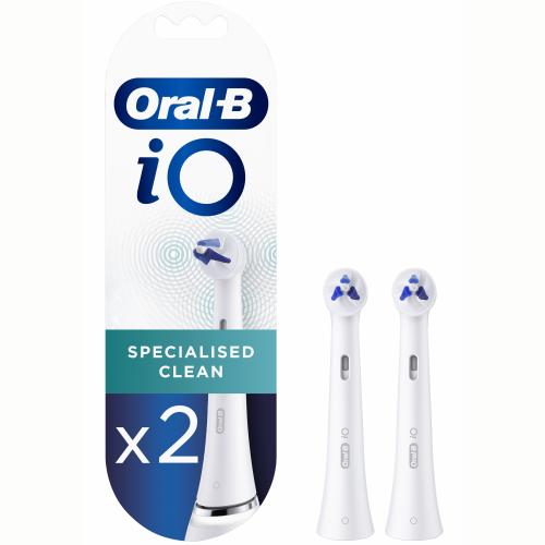 Oral-B iO Specialised Clean Ανταλλακτικές Κεφαλές Βουρτσίσματος για Σιδεράκια, Εμφυτεύματα & μη Ευθυγραμμισμένα Δόντια Λευκό 2 Τεμάχια